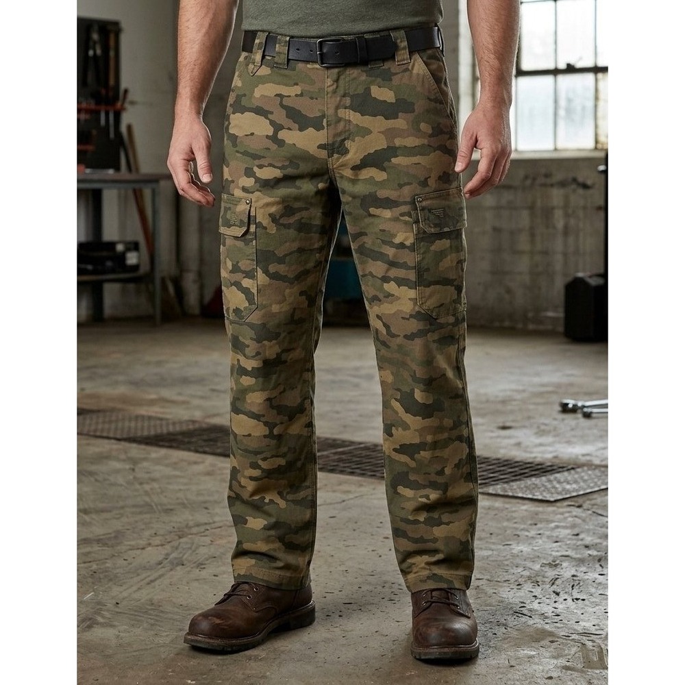 Duluth Trading Cargo Pants Mens 34x34 Camo DuluthFlex Fire Hose Work NEW NWT